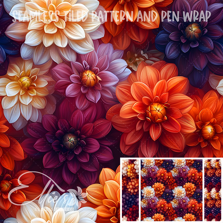 Floral 152 - Seamless Tiled Pattern Digital Images for Vinyl/Tumbler Wraps & Pen Wraps