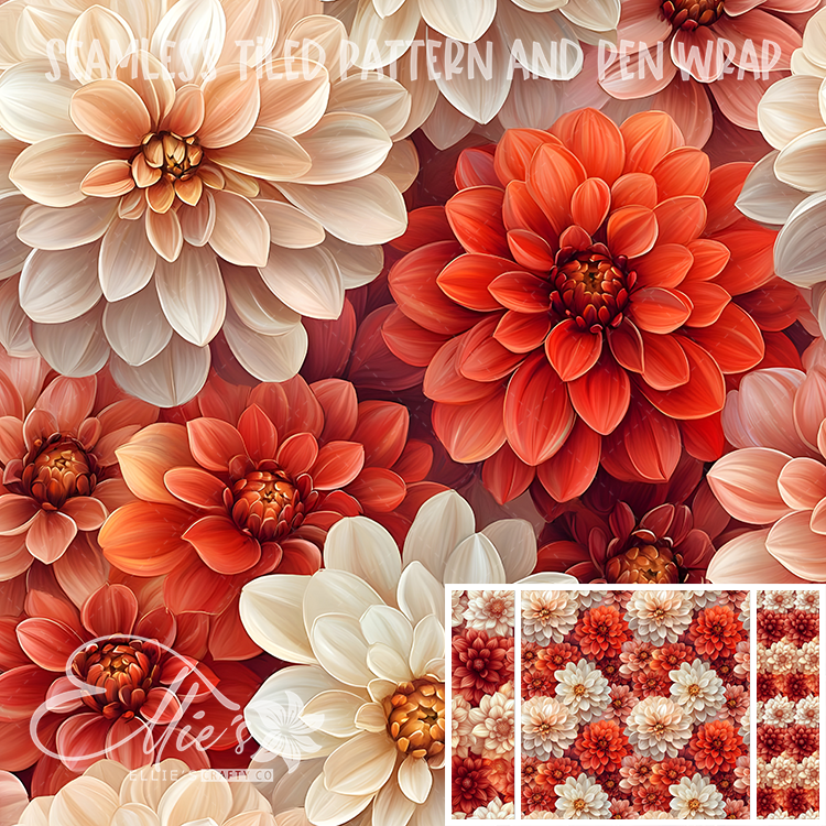 Floral 153 - Seamless Tiled Pattern Digital Images for Vinyl/Tumbler Wraps & Pen Wraps
