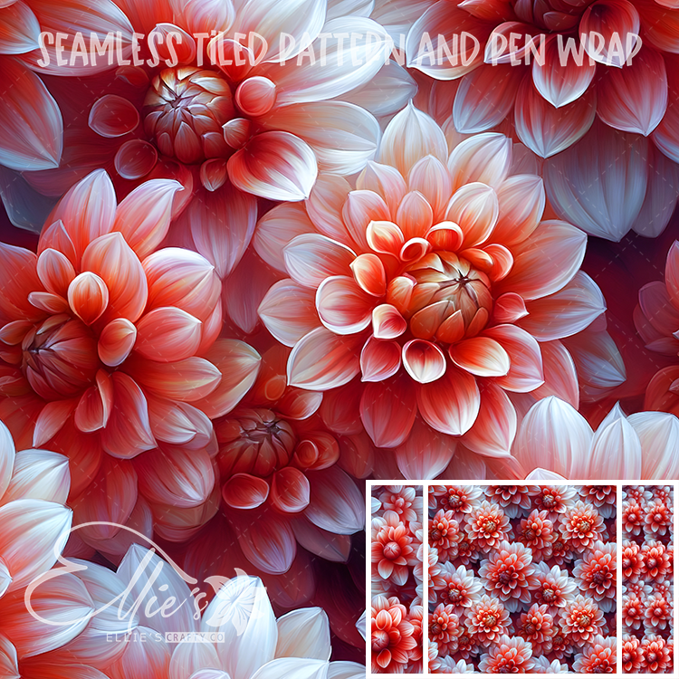 Floral 154 - Seamless Tiled Pattern Digital Images for Vinyl/Tumbler Wraps & Pen Wraps
