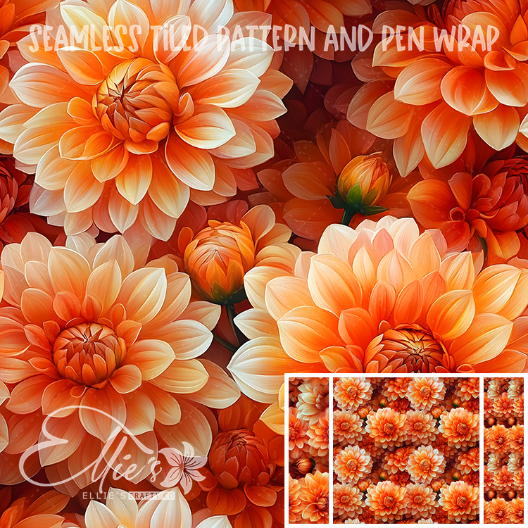 Floral 155 - Seamless Tiled Pattern Digital Images for Vinyl/Tumbler Wraps & Pen Wraps