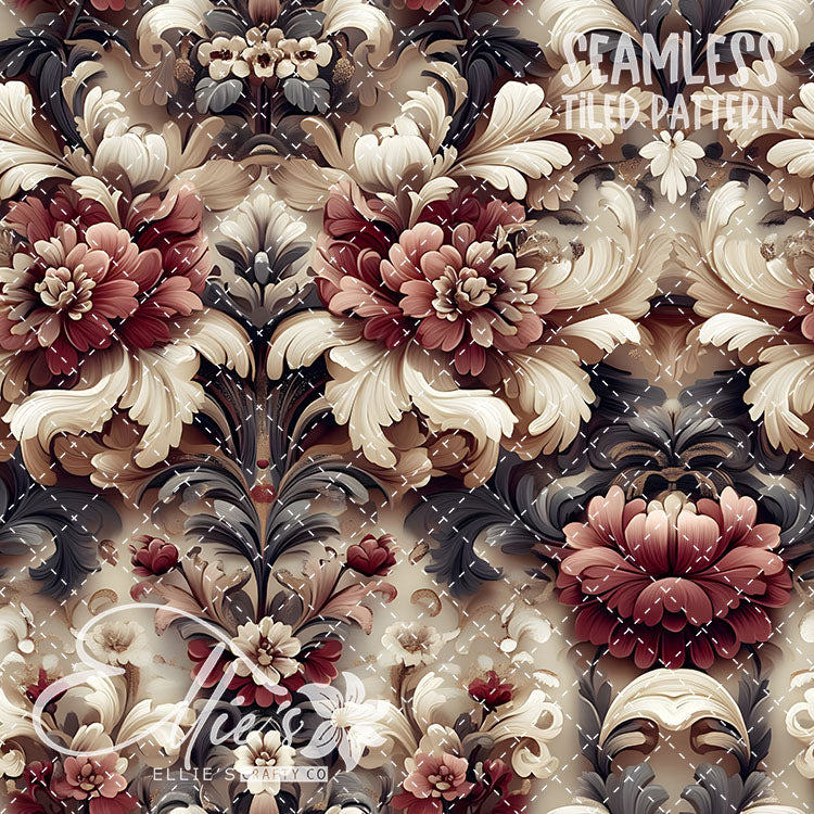 Rococo Blush - 15 Tiled Pattern Digital Images (Seamless)