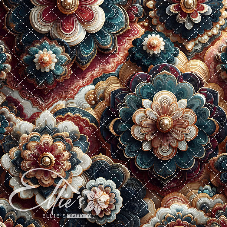 Marble Floral V1 22 Digital Images (Not Seamless)