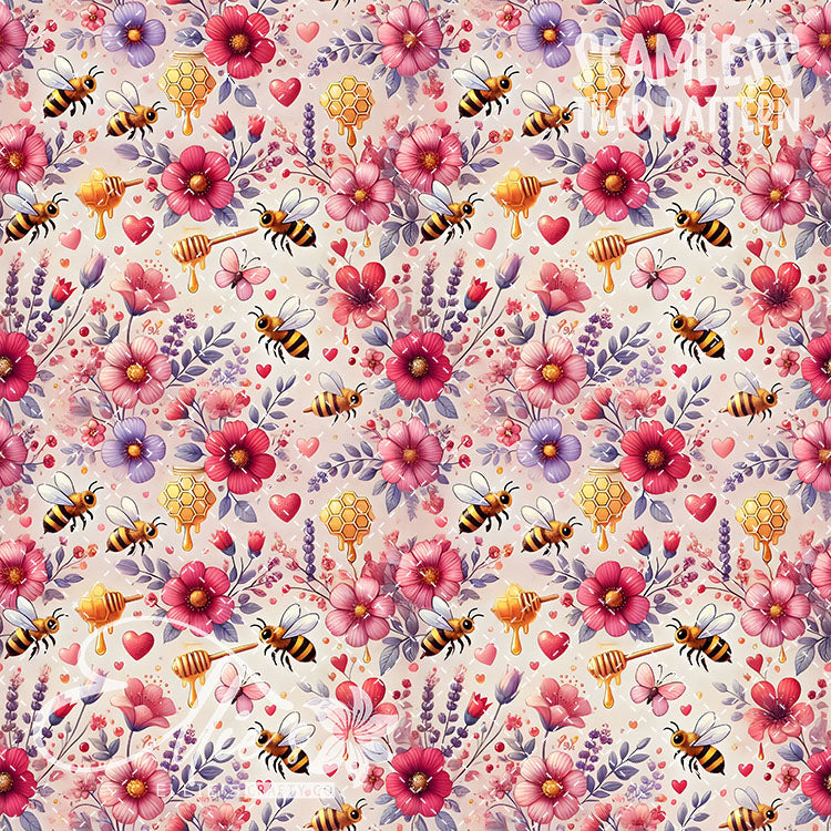 Bee Love Bundle 1 - 26 Tiled Pattern Digital Images (Seamless)