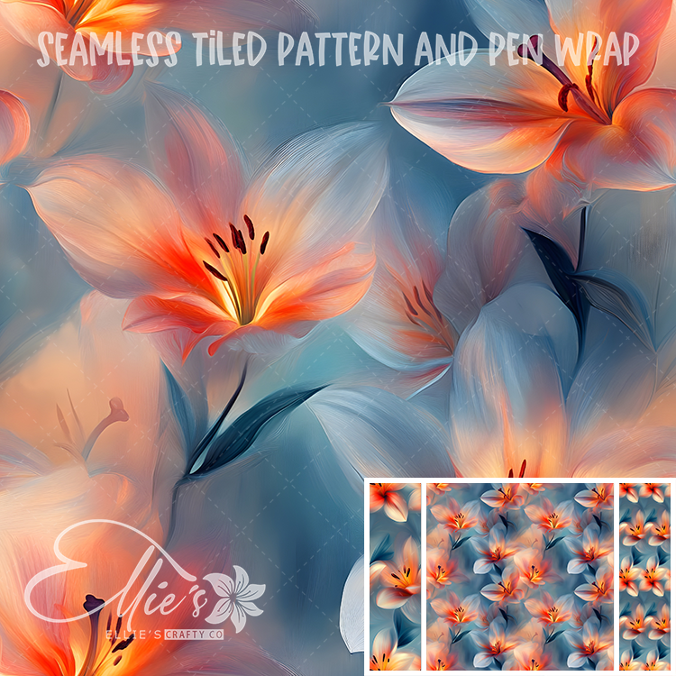 Floral 166 - Seamless Tiled Pattern Digital Images for Vinyl/Tumbler Wraps & Pen Wraps