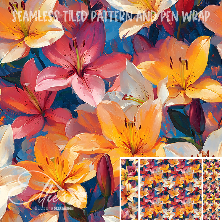 Floral 168 - Seamless Tiled Pattern Digital Images for Vinyl/Tumbler Wraps & Pen Wraps
