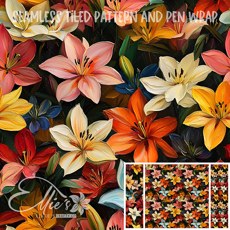 Floral 169 - Seamless Tiled Pattern Digital Images for Vinyl/Tumbler Wraps & Pen Wraps
