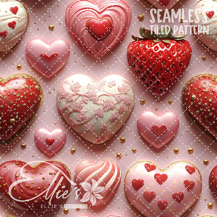 Valentines Sweets Bundle 2 - 20 Tiled Pattern Digital Images (Seamless)