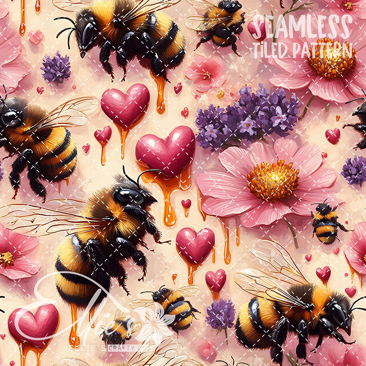 Bee Love Bundle 2 - 30 Tiled Pattern Digital Images (Seamless)