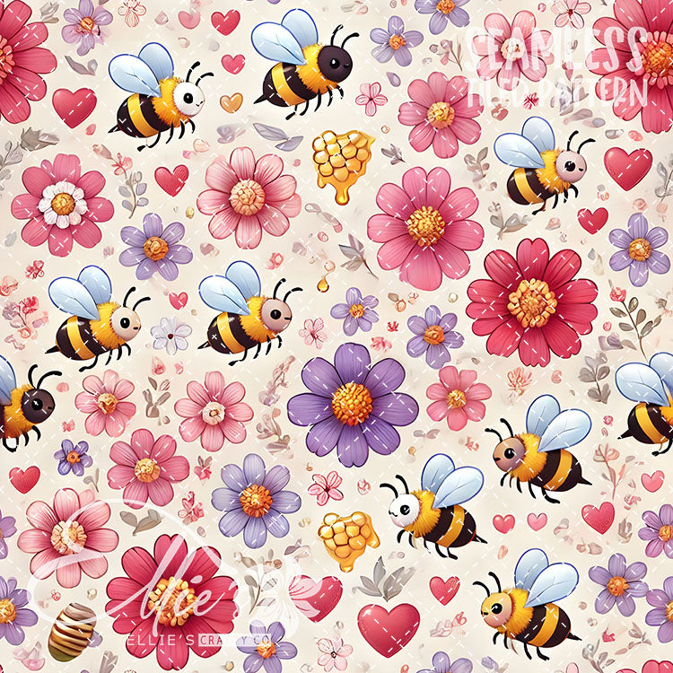 Bee Love Bundle 1 - 26 Tiled Pattern Digital Images (Seamless)