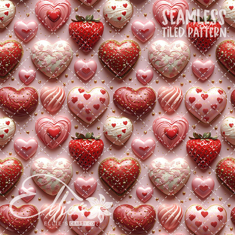 Valentines Sweets Bundle 2 - 20 Tiled Pattern Digital Images (Seamless)