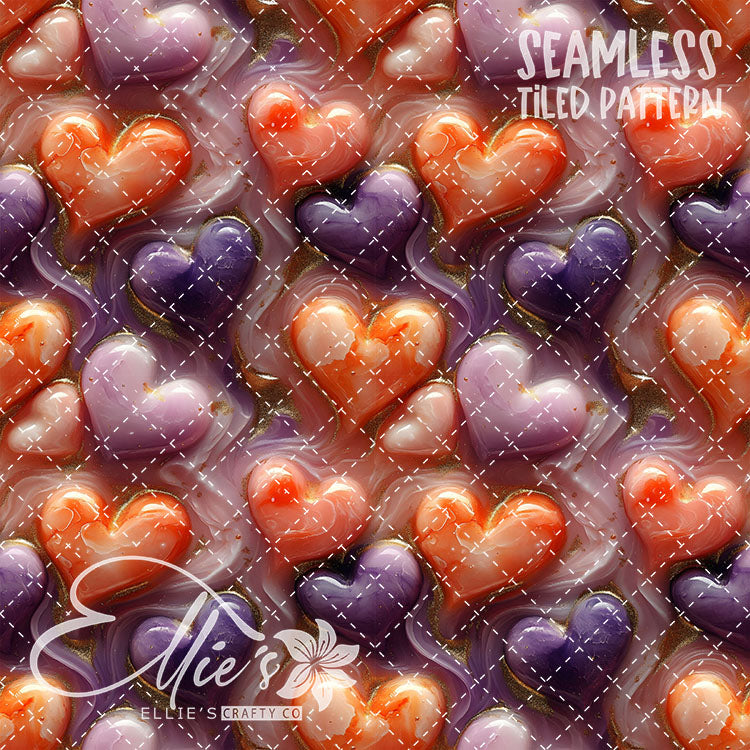 Pastel Hearts Valentines - 21 Tiled Pattern Digital Images (Seamless)