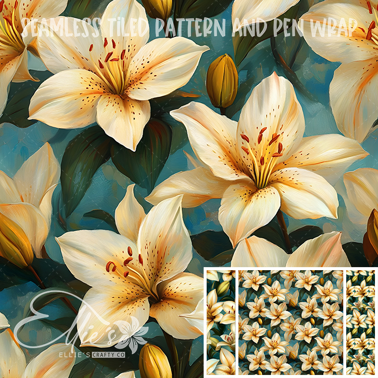 Floral 170 - Seamless Tiled Pattern Digital Images for Vinyl/Tumbler Wraps & Pen Wraps