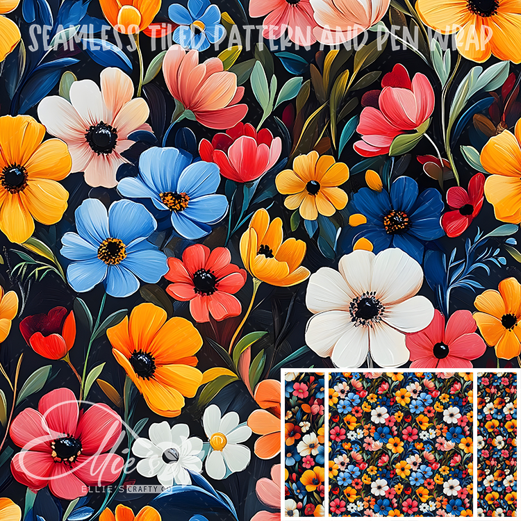 Floral 171 - Seamless Tiled Pattern Digital Images for Vinyl/Tumbler Wraps & Pen Wraps