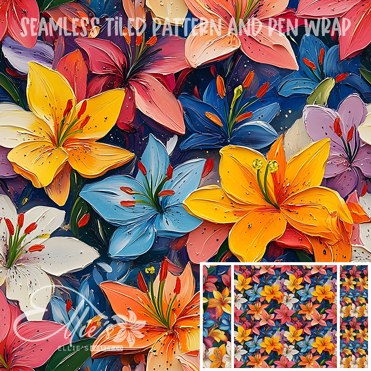 Floral 172 - Seamless Tiled Pattern Digital Images for Vinyl/Tumbler Wraps & Pen Wraps