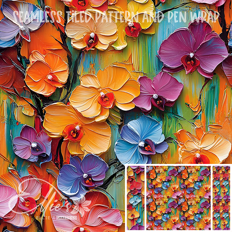 Floral 173 - Seamless Tiled Pattern Digital Images for Vinyl/Tumbler Wraps & Pen Wraps