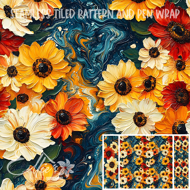 Flora 176 - Seamless Tiled Pattern Digital Images for Vinyl/Tumbler Wraps & Pen Wraps