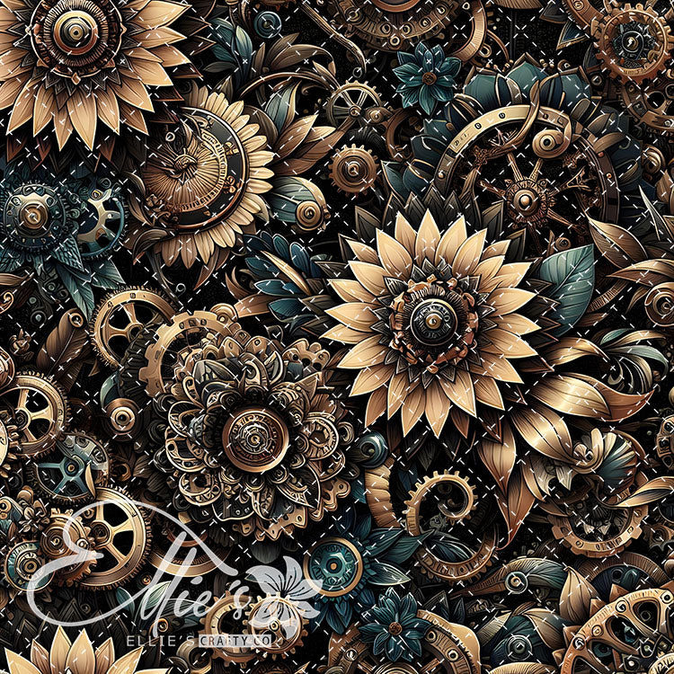 Steampunk Floral V1 22 Digital Images (Not Seamless)