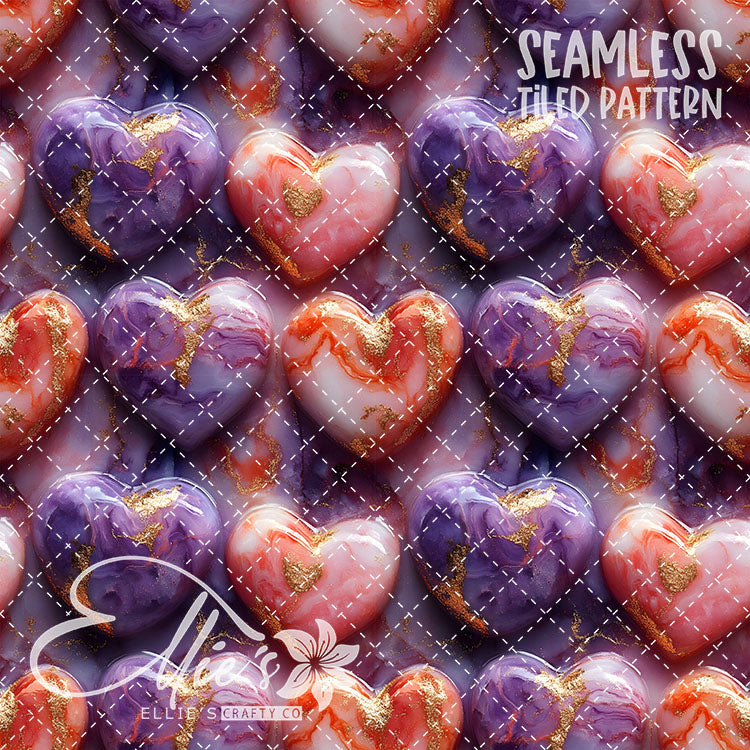 Pastel Hearts Valentines - 21 Tiled Pattern Digital Images (Seamless)