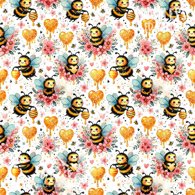 Bee Love Bundle 1 - 26 Tiled Pattern Digital Images (Seamless)