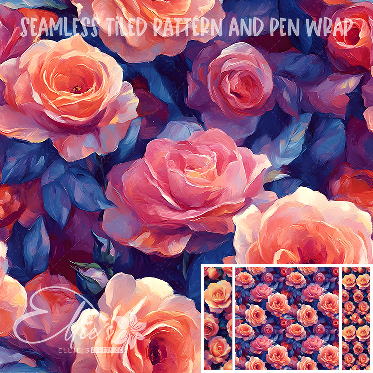Floral 18 - Seamless Tiled Pattern Digital Images for Vinyl/Tumbler Wraps & Pen Wraps