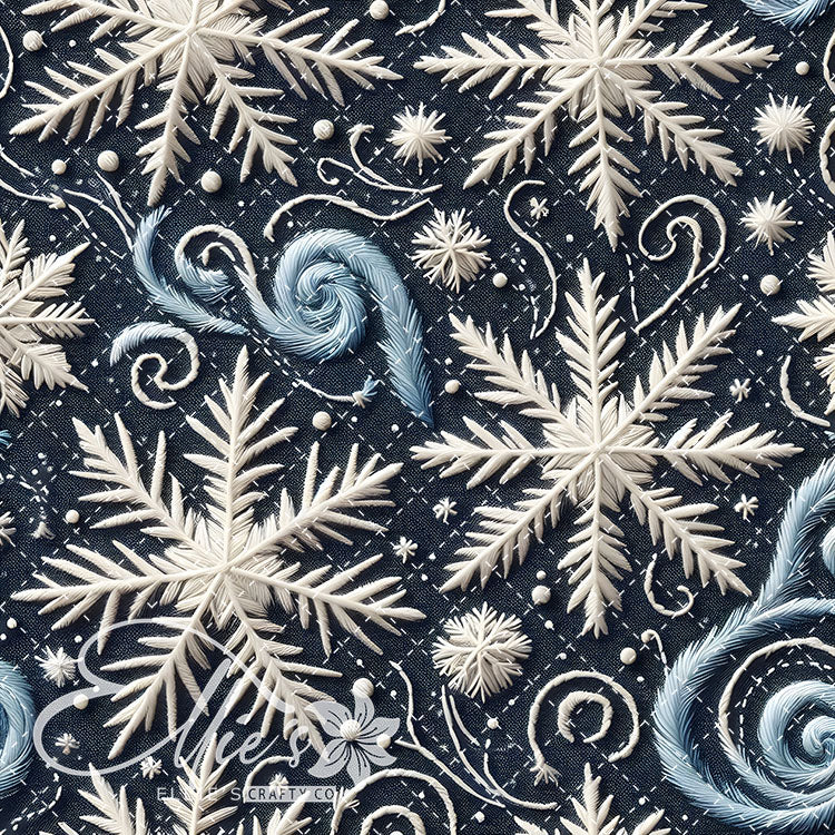 3D Snowflakes 42 Digital Images (Not Seamless)