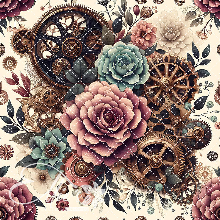 Steampunk Floral Antique V1 20 Digital Images (Not Seamless)