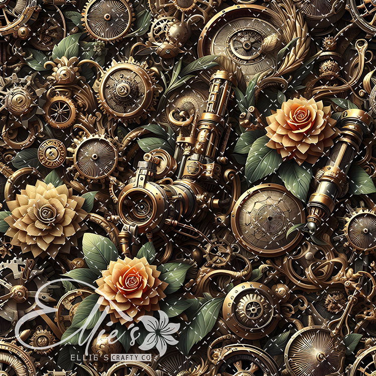 Steampunk Floral V1 22 Digital Images (Not Seamless)