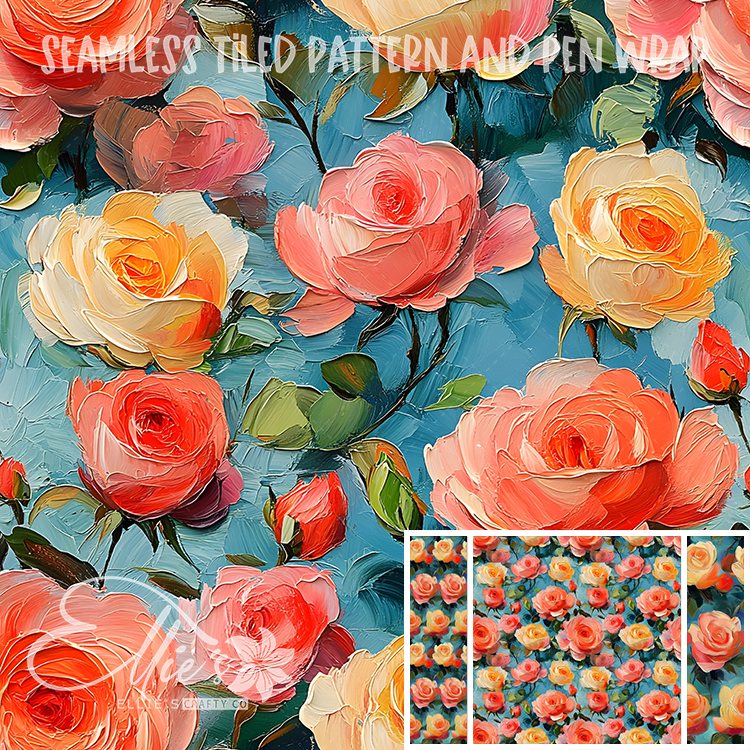 Floral 19 - Seamless Tiled Pattern Digital Images for Vinyl/Tumbler Wraps & Pen Wraps