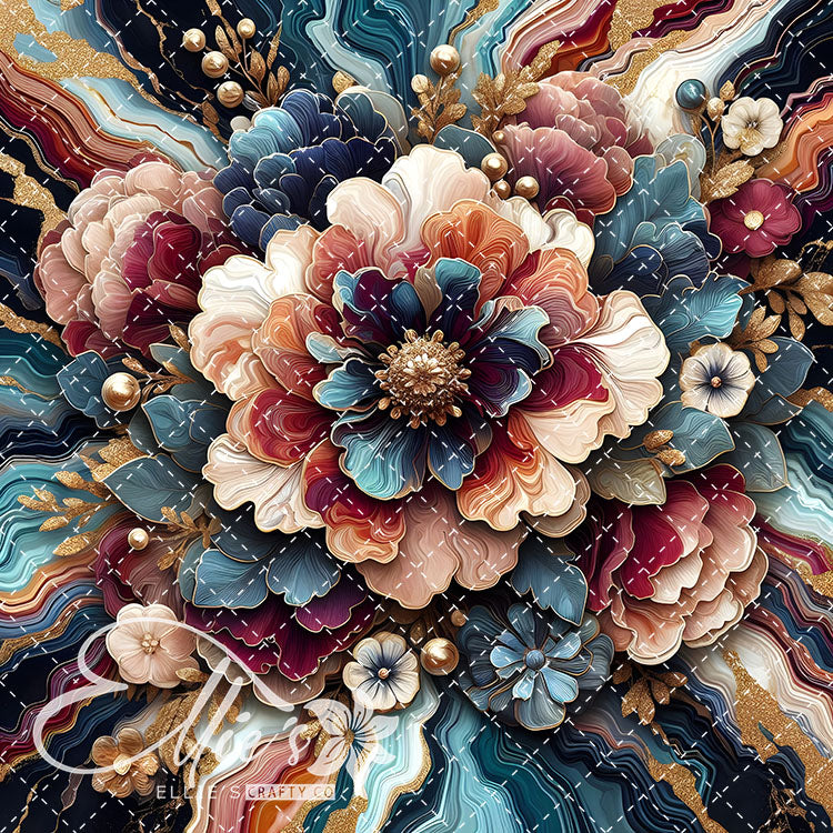 Marble Floral V1 22 Digital Images (Not Seamless)