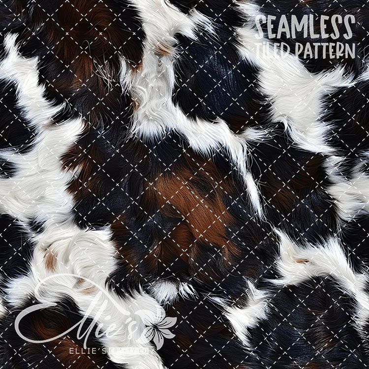 Cow Print - 10 Tiled Pattern Digital Images (Seamless)