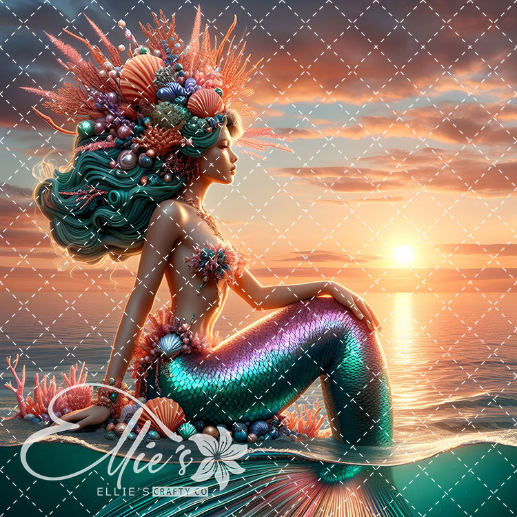Mermaids Bundle #1 Original Square Size 12 Digital Images (Not Seamless)