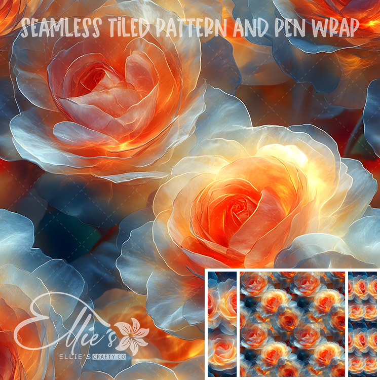 Floral 1 - Seamless Tiled Pattern Digital Images for Vinyl/Tumbler Wraps & Pen Wraps