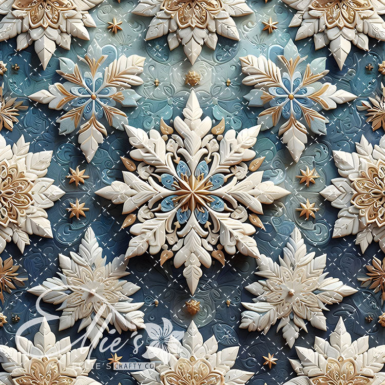 3D Snowflakes 42 Digital Images (Not Seamless)