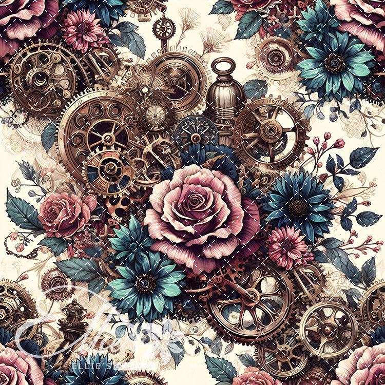 Steampunk Floral Antique V1 20 Digital Images (Not Seamless)