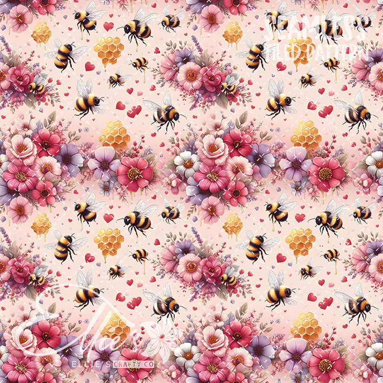 Bee Love Bundle 1 - 26 Tiled Pattern Digital Images (Seamless)