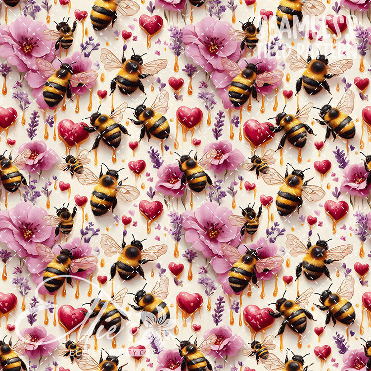 Bee Love Bundle 2 - 30 Tiled Pattern Digital Images (Seamless)