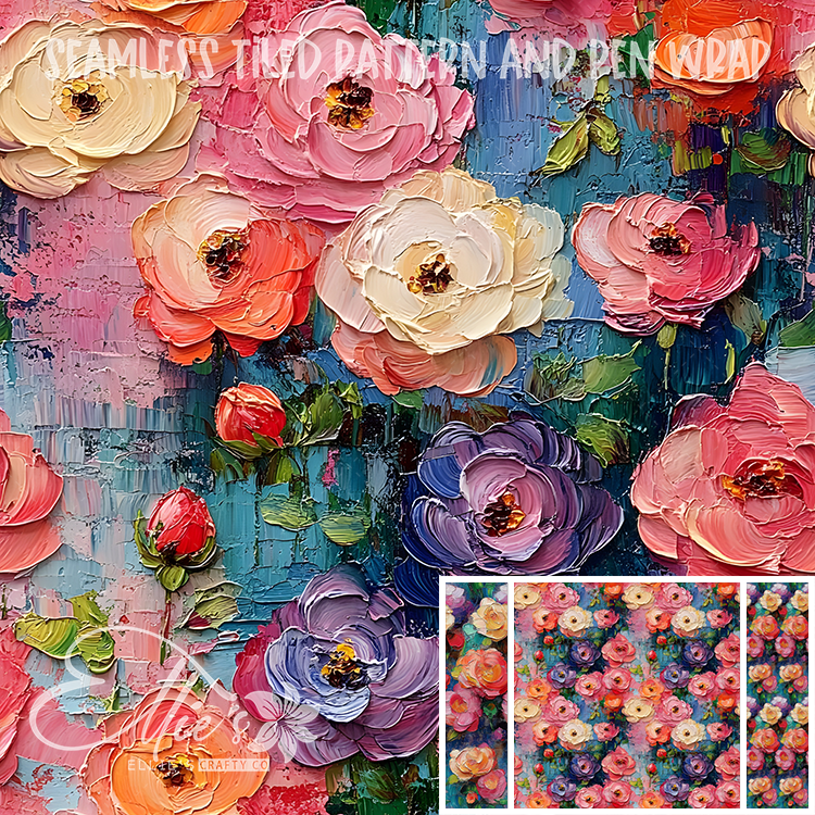 Floral 20 - Seamless Tiled Pattern Digital Images for Vinyl/Tumbler Wraps & Pen Wraps