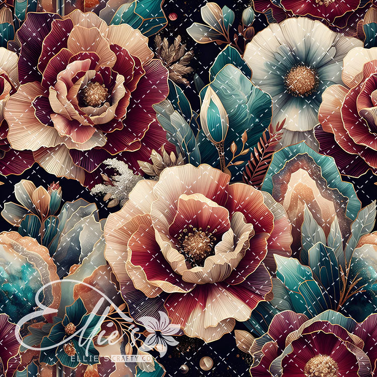 Marble Floral V1 22 Digital Images (Not Seamless)