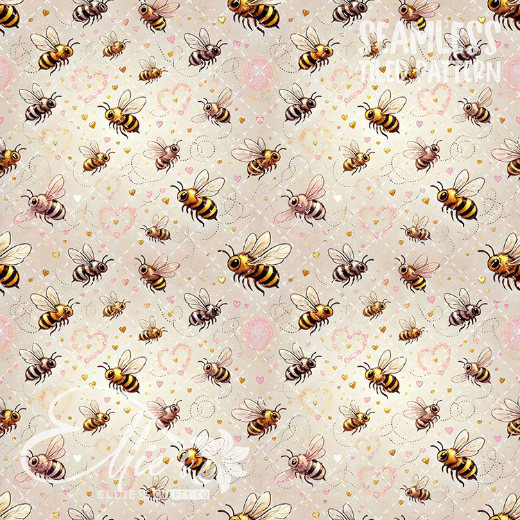 Bee Love Bundle 1 - 26 Tiled Pattern Digital Images (Seamless)