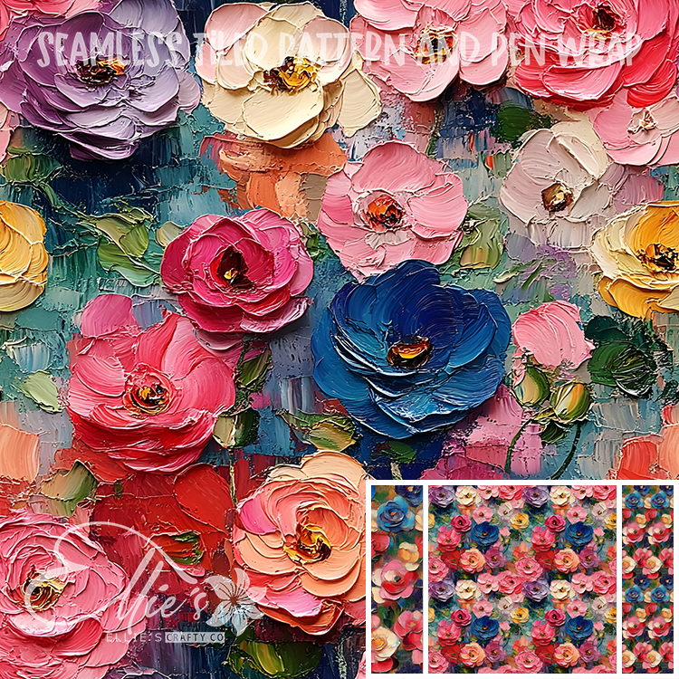 Floral 21 - Seamless Tiled Pattern Digital Images for Vinyl/Tumbler Wraps & Pen Wraps