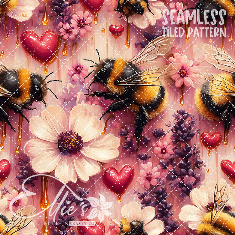 Bee Love Bundle 2 - 30 Tiled Pattern Digital Images (Seamless)