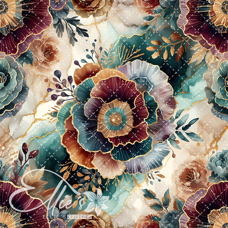 Marble Floral V1 22 Digital Images (Not Seamless)