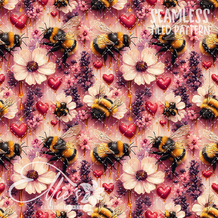 Bee Love Bundle 2 - 30 Tiled Pattern Digital Images (Seamless)