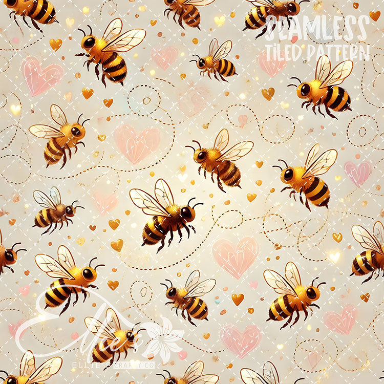 Bee Love Bundle 1 - 26 Tiled Pattern Digital Images (Seamless)