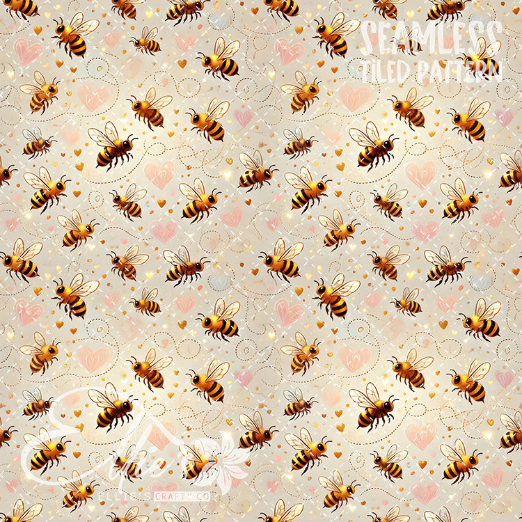 Bee Love Bundle 1 - 26 Tiled Pattern Digital Images (Seamless)