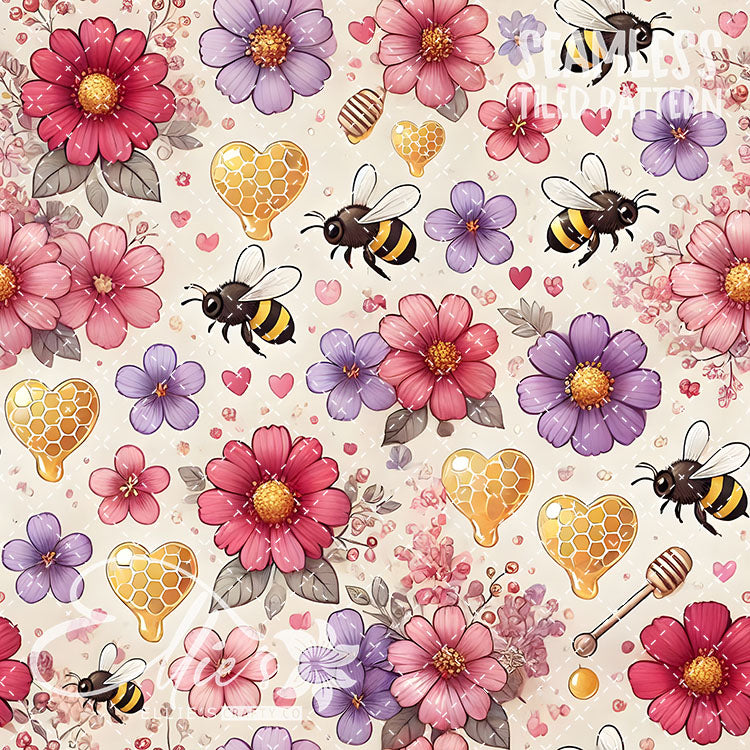 Bee Love Bundle 1 - 26 Tiled Pattern Digital Images (Seamless)