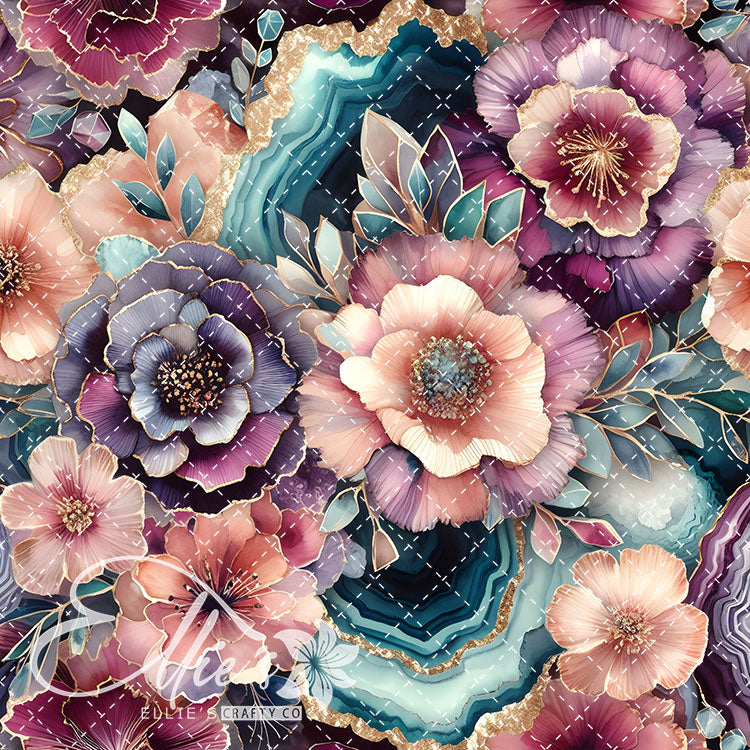 Marble Floral V2 24 Digital Images (Not Seamless)