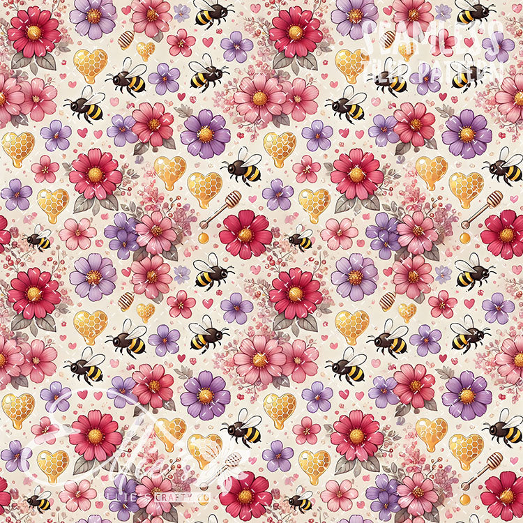 Bee Love Bundle 1 - 26 Tiled Pattern Digital Images (Seamless)
