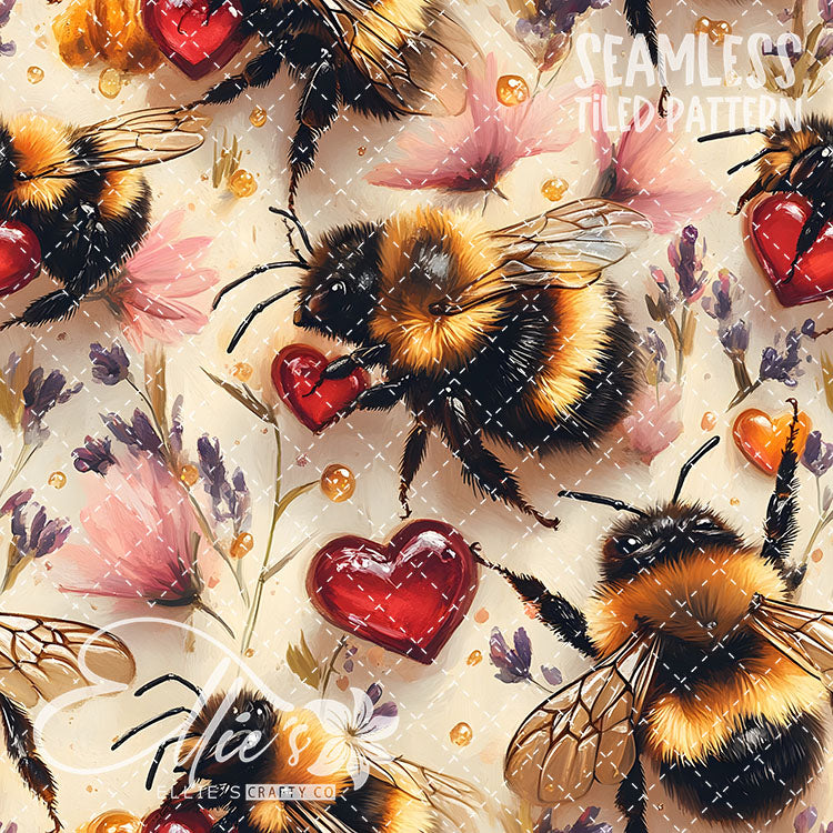 Bee Love Bundle 2 - 30 Tiled Pattern Digital Images (Seamless)