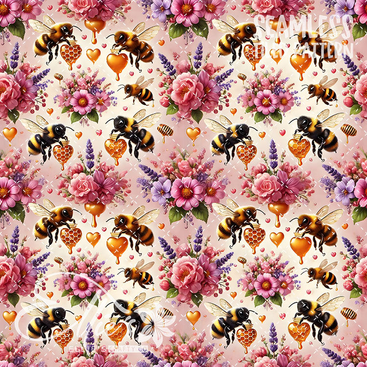 Bee Love Bundle 1 - 26 Tiled Pattern Digital Images (Seamless)